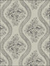 Coverlet Floral wallpaper in black and grey color - pattern number MH1599 - by Magnolia Home by Joanna Gaines in the Magnolia Home collection