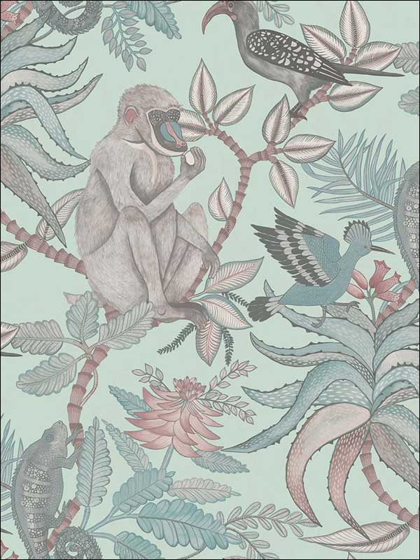 Savuti fabric in duck egg color - pattern number 109/1004.CS.0 - by Cole and Son in the The Ardmore Collection collection
