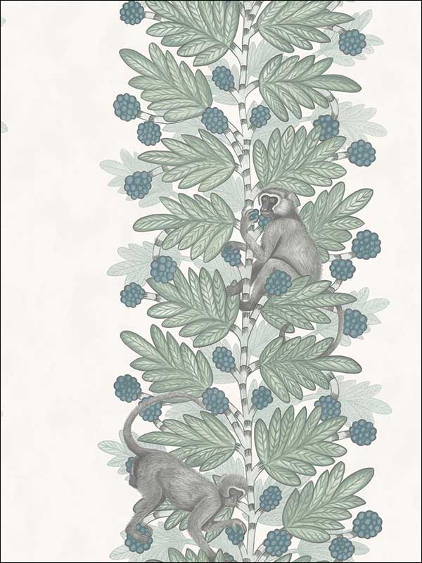 Acacia fabric in blue and green color - pattern number 109/11052.CS.0 - by Cole and Son in the The Ardmore Collection collection