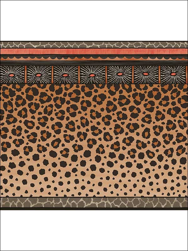 Zulu Border border in red and brown color - pattern number 109/13060.CS.0 - by Cole and Son in the The Ardmore Collection collection