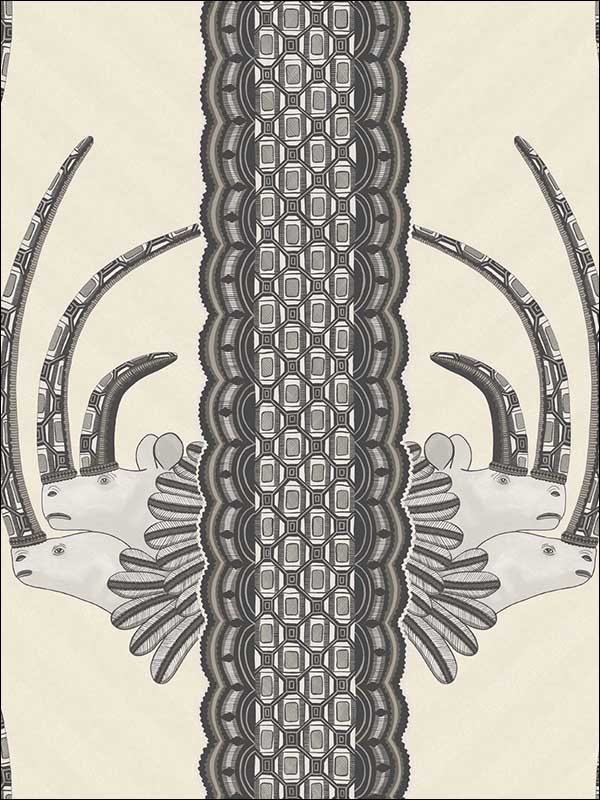 Jabu wallpaper in black and white color - pattern number 109/3014.CS.0 - by Cole and Son in the The Ardmore Collection collection