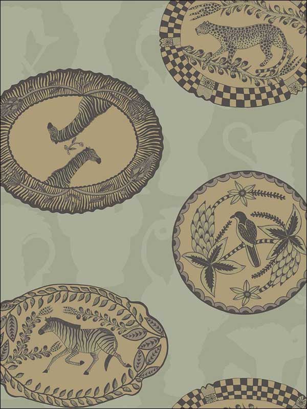 Matrinah wallpaper in old olive color - pattern number 109/4021.CS.0 - by Cole and Son in the The Ardmore Collection collection