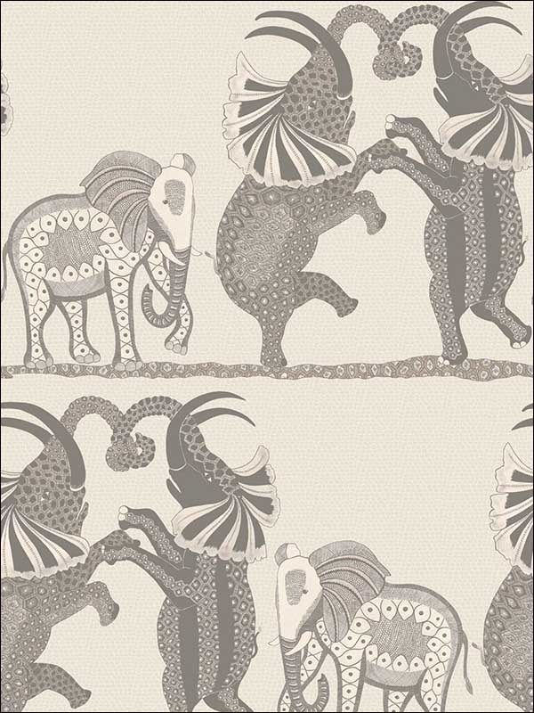 Safari Dance fabric in pale stone and grey color - pattern number 109/8037.CS.0 - by Cole and Son in the The Ardmore Collection collection