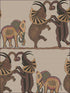 Safari Dance fabric in red and linen color - pattern number 109/8038.CS.0 - by Cole and Son in the The Ardmore Collection collection