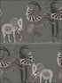 Safari Dance fabric in charcoal black and white color - pattern number 109/8039.CS.0 - by Cole and Son in the The Ardmore Collection collection