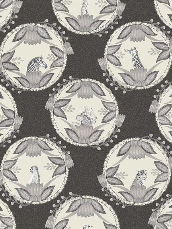 Ardmore Cameos wallpaper in black and white color - pattern number 109/9043.CS.0 - by Cole and Son in the The Ardmore Collection collection