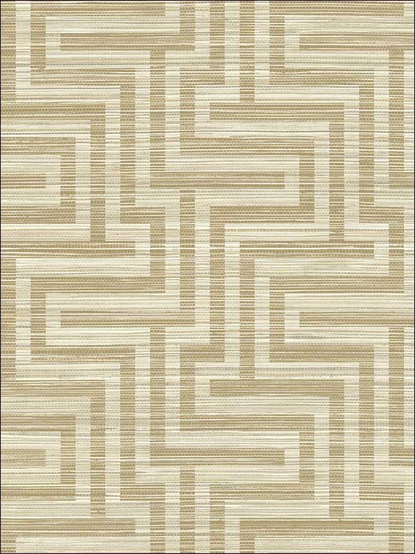 Faux Grasscloth Greek Key fabric in gold color - pattern number TL30203 - by Pelican Prints in the Rittenhouse Square collection