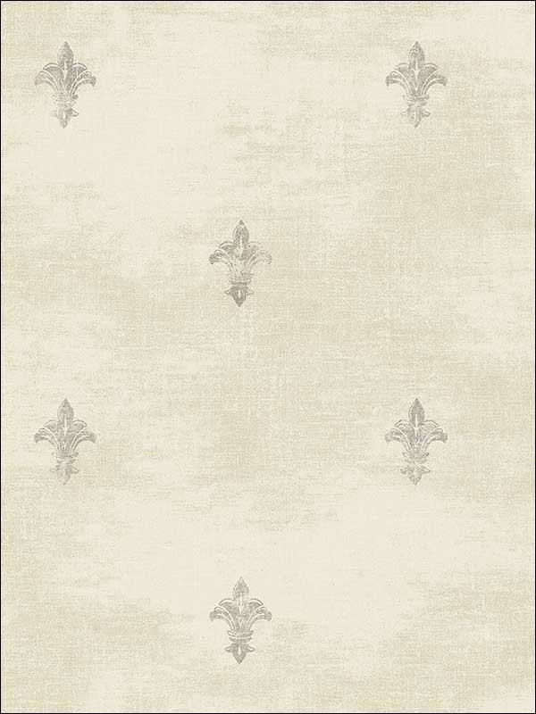 Fleur De Lys wallpaper in warm neutral beige color - pattern number TL32205 - by Pelican Prints in the Rittenhouse Square collection