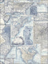 Map wallpaper in blue color - pattern number TL32502 - by Pelican Prints in the Rittenhouse Square collection
