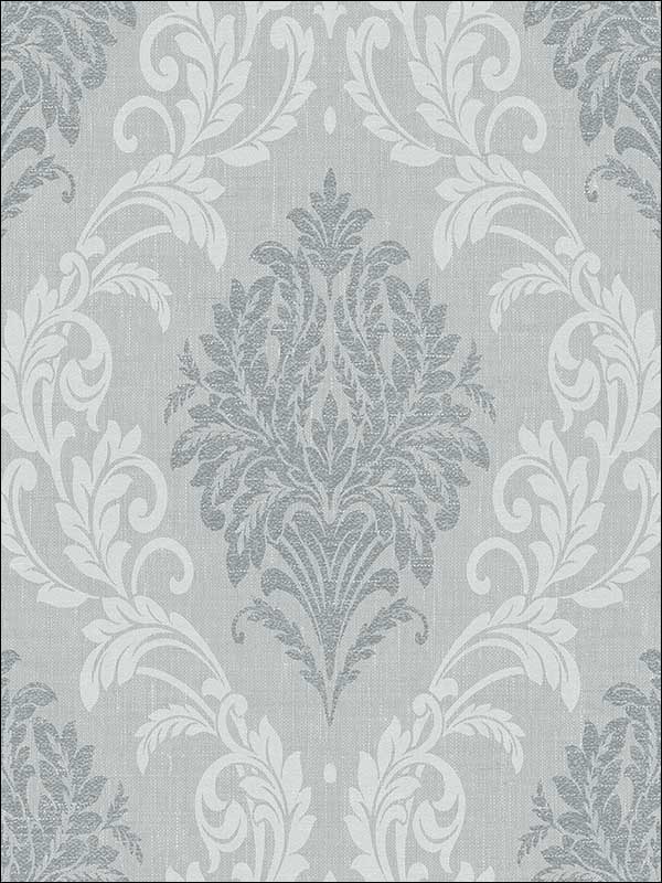 Damask wallpaper in gray color - pattern number TL32600 - by Pelican Prints in the Rittenhouse Square collection