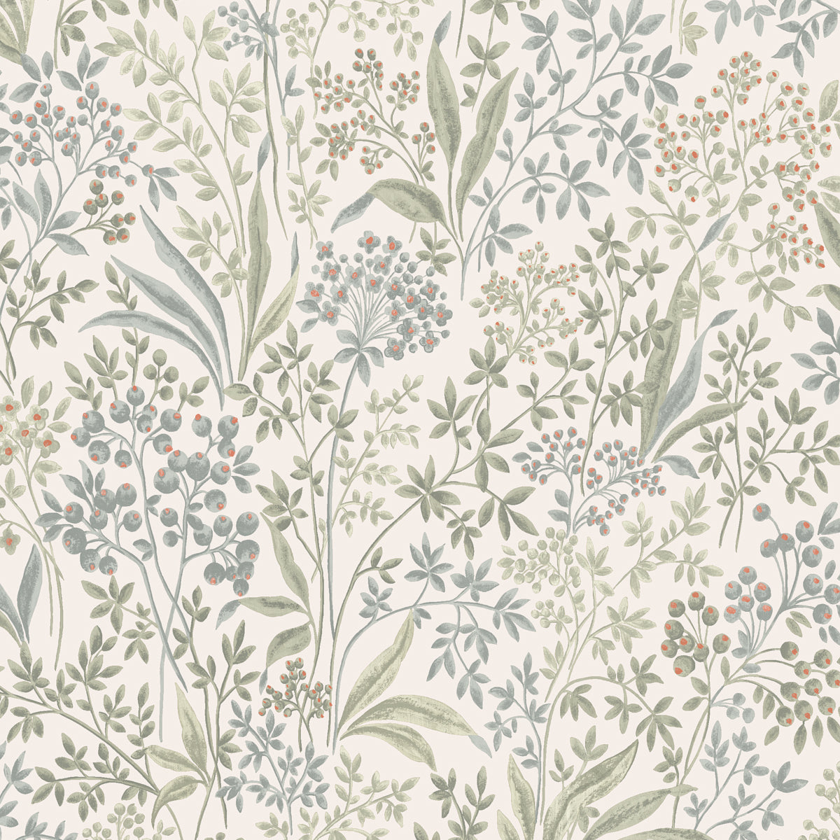 Nocturne wallpaper in sage color - pattern number 2026 - by Schumacher in the Borastapeter collection