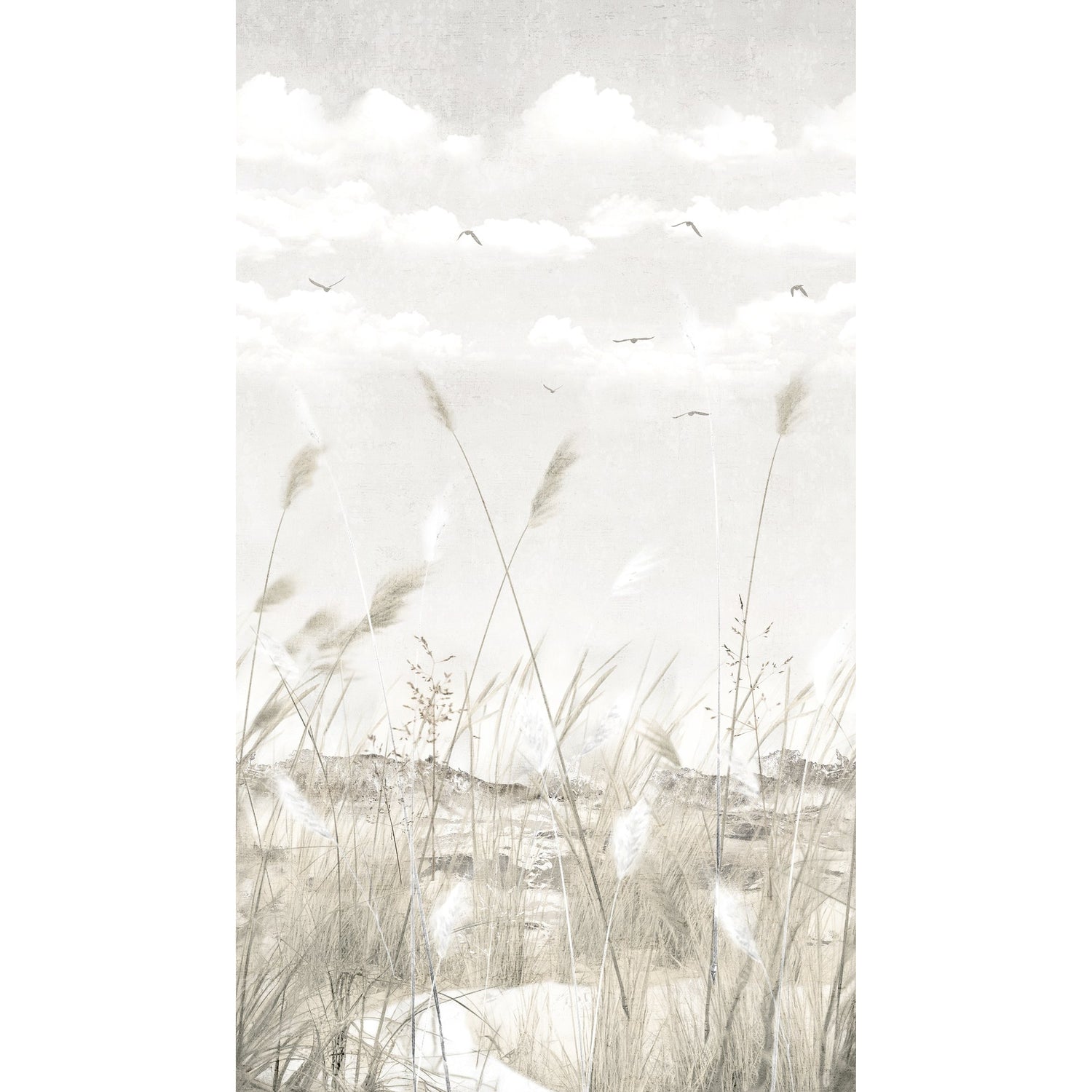 Landscape 3 Panel Mural in beige color - pattern number 202701 - by Grandeco in the Orom II collection