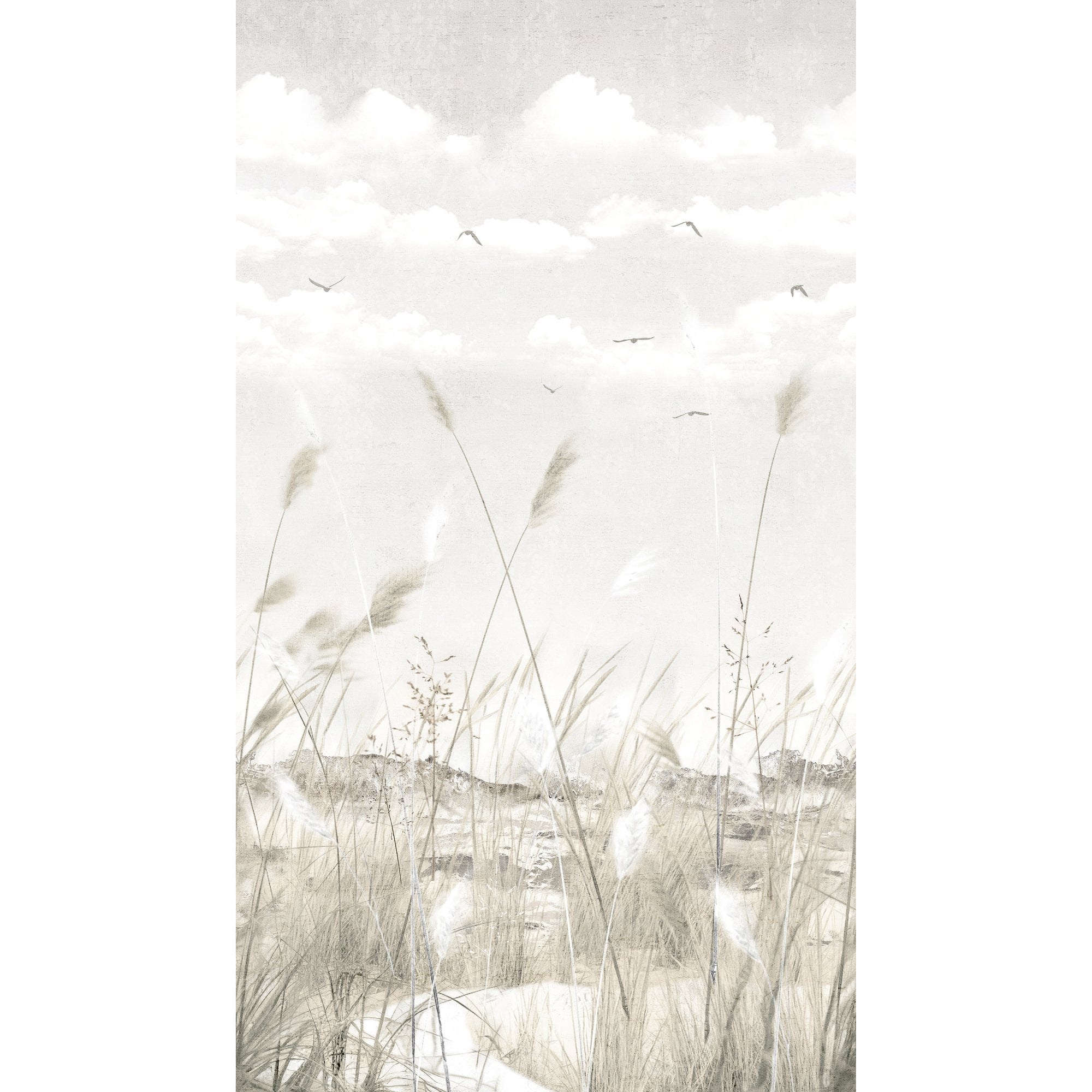 Landscape 3 Panel Mural in beige color - pattern number 202701 - by Grandeco in the Orom II collection