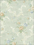 Tossed Floral Scroll fabric in vintage blue color - pattern number MV80102 - by Wallquest in the Vintage Home II collection