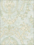 Frills Cameo fabric in vintage blue color - pattern number MV80602 - by Wallquest in the Vintage Home II collection