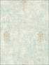 Vintage Fleur de lis fabric in seafoam color - pattern number MV81004 - by Wallquest in the Vintage Home II collection