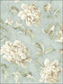Vintage Floral Trail fabric in vintage blue color - pattern number MV81502 - by Wallquest in the Vintage Home II collection