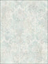 Distressed Damask fabric in vintage blue color - pattern number MV81701 - by Wallquest in the Vintage Home II collection