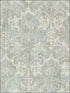 Distressed Damask fabric in plated color - pattern number MV81702 - by Wallquest in the Vintage Home II collection