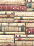 Library fabric in classic red color - pattern number MV81807 - by Wallquest in the Vintage Home II collection