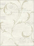 Vintage Scroll fabric in antique gold color - pattern number MV82107 - by Wallquest in the Vintage Home II collection