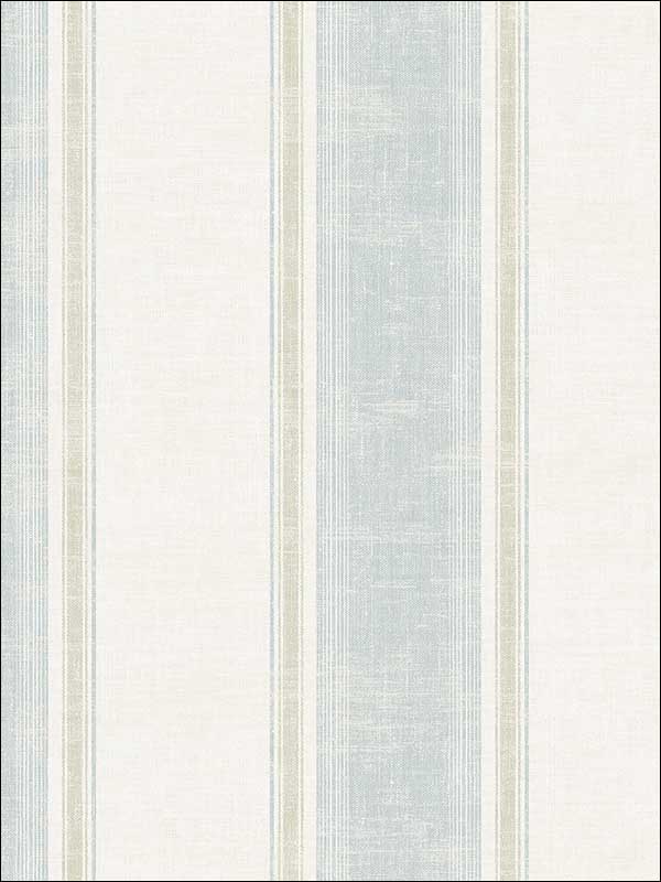 Vintage Wide Stripe fabric in vintage blue color - pattern number MV82202 - by Wallquest in the Vintage Home II collection
