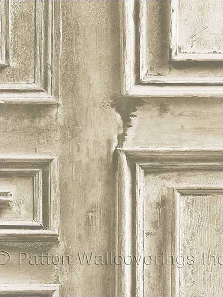 Weathered Wood Panel wallpaper in ivory color - pattern number LL36210 - by Patton Norwall in the Illusions 2 collection