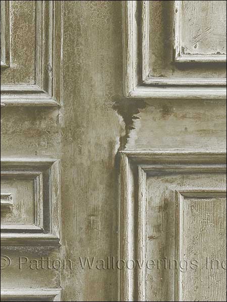 Weathered Wood Panel wallpaper in sage color - pattern number LL36213 - by Patton Norwall in the Illusions 2 collection