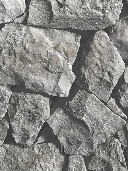 Rock Wall wallpaper in dark grey color - pattern number LL36218 - by Patton Norwall in the Illusions 2 collection