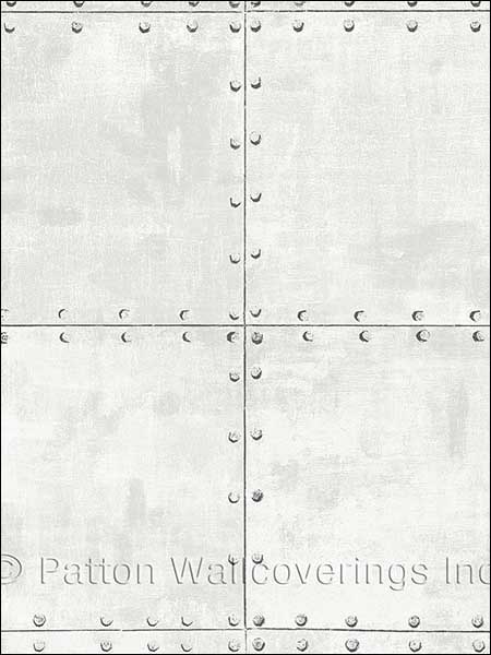 Metal Tile wallpaper in light grey color - pattern number LL36223 - by Patton Norwall in the Illusions 2 collection