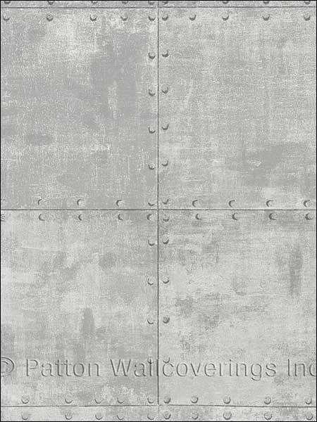 Metal Tile wallpaper in grey color - pattern number LL36226 - by Patton Norwall in the Illusions 2 collection