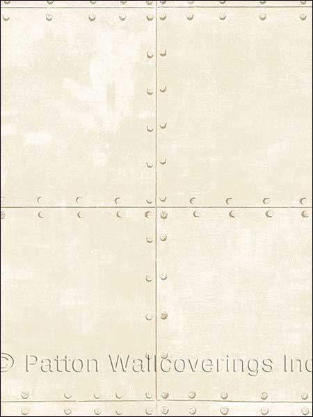Metal Tile wallpaper in ivory color - pattern number LL36231 - by Patton Norwall in the Illusions 2 collection