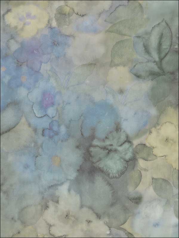 Oriel wallpaper in basil and cobalt color - pattern number CR76202 - by Carl Robinson in the Carl Robinson 15 Sea Glass collection