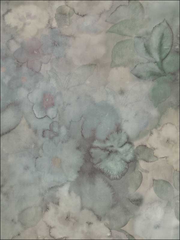 Oriel wallpaper in steel blue and sage color - pattern number CR76208 - by Carl Robinson in the Carl Robinson 15 Sea Glass collection