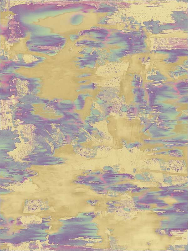 Ovington wallpaper in grape and gold color - pattern number CR77403 - by Carl Robinson in the Carl Robinson 15 Sea Glass collection