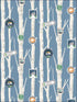 Camping Signs 2 Panel fabric in blue color - pattern number FA41800M - by Seabrook in the Playdate Adventure collection