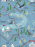 Campground fabric in bluebird color - pattern number FA41902 - by Seabrook in the Playdate Adventure collection