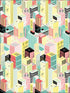 City 2 Panel mural in yellow teal red color - pattern number FA42900M - by Seabrook in the Playdate Adventure collection