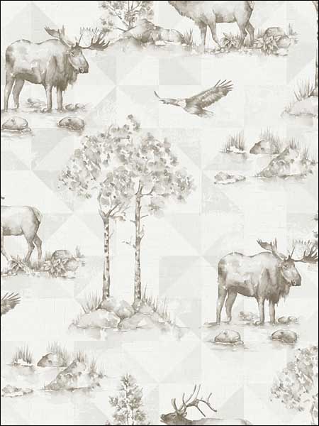 Alaska Moose fabric in 50108 color - pattern number TH50108 - by Pelican Prints in the Destination USA collection