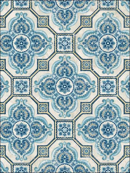 Florida Tile wallpaper in 51902 color - pattern number TH51902 - by Pelican Prints in the Destination USA collection