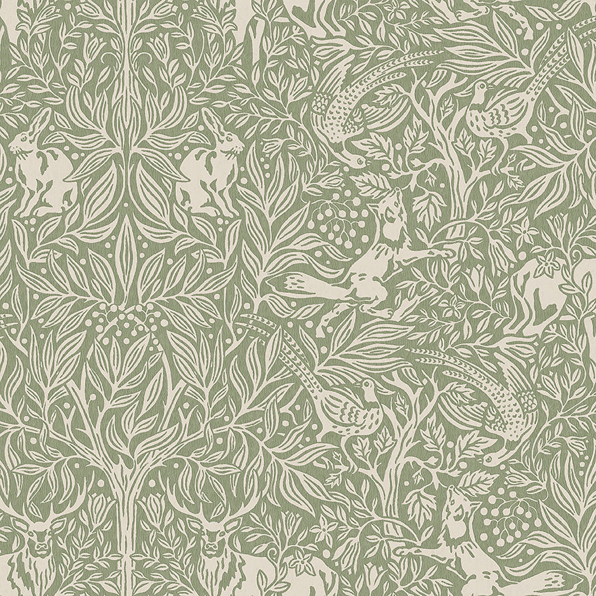 Under The Elder Tree fabric in sage color - pattern number 2046 - by Schumacher in the Borastapeter collection
