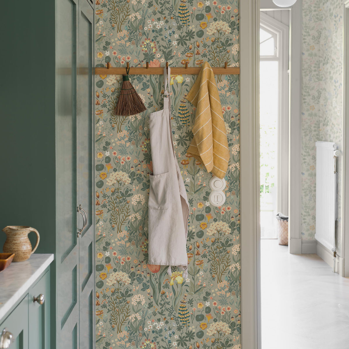 Blomsterhav Wallpaper in taupe color - pattern number 2054 - by Schumacher in the Borastapeter collection