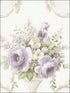 In Register Ornamental Floral fabric in beige purple yellow color - pattern number IM36423 - by Patton Norwall in the Silk Impressions 2 collection