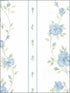 In Register Rose Stripe fabric in blue green color - pattern number MD29440 - by Patton Norwall in the Silk Impressions 2 collection