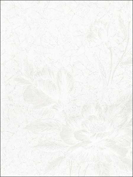 In Register Grand Floral wallpaper in pearl white color - pattern number MD29448 - by Patton Norwall in the Silk Impressions 2 collection