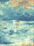 Nautical Sunset fabric in navy turquoise and metallic gold color - pattern number FI70004 - by Seabrook in the French Impressionist collection