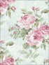 Rose Bouquet fabric in metallic blue and rose color - pattern number FI70402 - by Seabrook in the French Impressionist collection