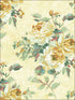 Rose Bouquet fabric in metallic white gold and green color - pattern number FI70403 - by Seabrook in the French Impressionist collection
