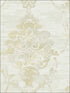 Damask wallpaper in metallic cream and tan color - pattern number FI71007 - by Seabrook in the French Impressionist collection