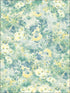 Daisy fabric in metallic ivory yellow and teal color - pattern number FI71304 - by Seabrook in the French Impressionist collection